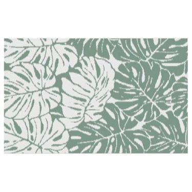 Imagem de SPXMQSS Tapetes externos para jardim, tapetes de jardim de plástico reversíveis antiderrapantes, fácil de limpar, para acampamento, deck, praia, piquenique 153 x 244 cm B