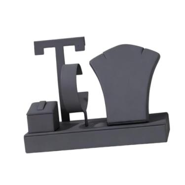 Imagem de APLVFFZH Expositor de Joias Busto para Colares 4 em 1 Organizador de Brincos e Pulseiras, Cinza