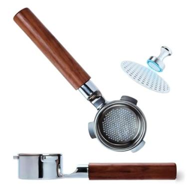 Imagem de Teyearlife Filtro de porta sem fundo de 54 mm para Breville Barista Express (BES870) Pro Touch Bambino Infusor Duo Temp Acessórios de café expresso inclui cesta nua de aço inoxidável