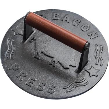 Imagem de Bellemain Prensa de bacon redonda de 21 cm | Prensa de ferro fundido resistente para bacon, bife e sanduíches perfeitamente grelhados | Distribuição de peso igualado