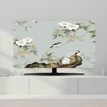 Imagem de Capa de TV Protetor de Tela de TV Interior Capa contra Poeira Universal 81.3-80 polegadas Capa de Tela de TV À Prova de Poeira e Proteção Solar Tecido Ultramacio, Anti-Risco-Flor||45-48 polegadas