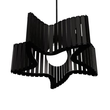 Imagem de Luminária Pendente Estrela Do Mar Modelo Ripado Preta