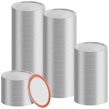 Imagem de SHEUTSAN Tampas de conserva de boca larga, tampas de pote de metal de 86 mm, pacote com 200, para preservação de alimentos e geleias