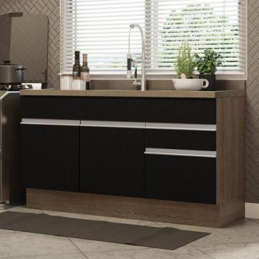 Imagem de Balcão Gabinete de Pia Armário de Cozinha 150 cm 2 Gavetas 2 Portas (S