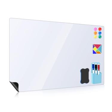 Imagem de Folha de Quadro Branco com Borracha Seca Adesiva Magnético Autoadesivo para Parede Vidro Cortável Marcadores Ímanes Escritório Casa Escola