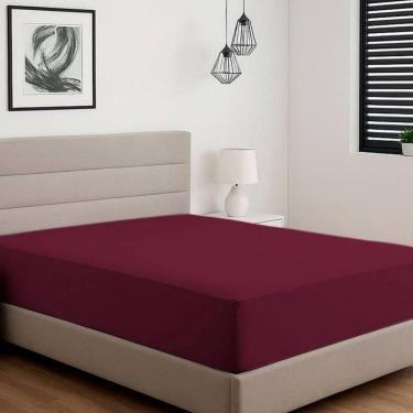 Imagem de Lençol Em Malha King Liso Vivaldi 100% Algodão Merlot