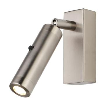 Imagem de Arandela de parede LED para interiores com interruptor, 3W, moderna, para leitura, giratória 350°, em alumínio, ajustável, para cabeceira, 3000K branco quente, ideal para quarto, sala de est