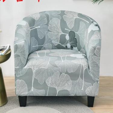 Imagem de Capas de cadeira estampadas redondas, capa de poltrona elástica, protetor de móveis removível, com fundo elástico para cafeterias, bares e quartos de hóspedes - Tipo 15||Meio círculo único 65-90 cm