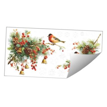 Imagem de KiBcsLic Adesivos de Natal com Pássaros e Galho para Janelas - Decoração de Natal, Decoração para Festas, Enfeite de Natal, Adesivo de Vidro para Janelas e