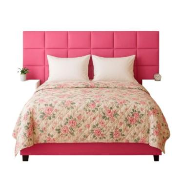 Imagem de Cabeceira Estofada 40x30 Autocolante Modular Cama Solteiro, Casal, Queen e King (ROSA 40X30,14)