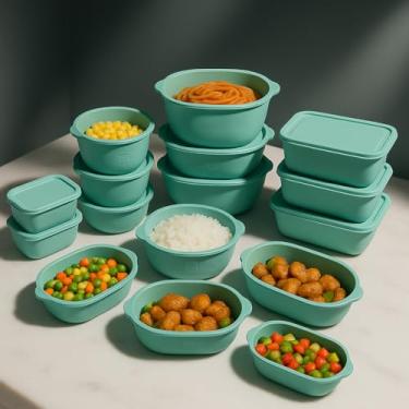 Imagem de Kit 15 Potes Herméticos para Alimentos – Organizadores Empilháveis BPA Free Alta Resistência para Cozinha (Tifany)