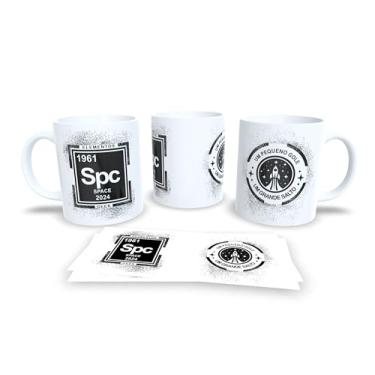 Imagem de Caneca de Cerâmica Branca com Estampa Geek, Design Elementos Periódicos e Nerd por Escolha, Tema Científico (15053)