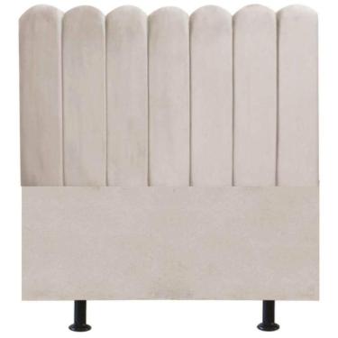 Imagem de Cabeceira Nuvem Cama Box Casal 140 Cm Alanis Suede Bege