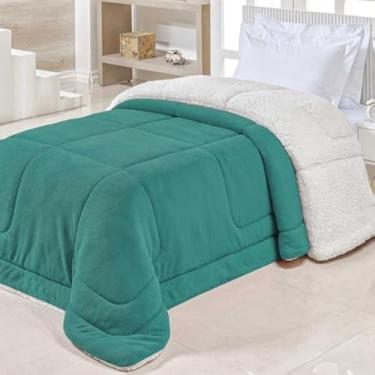 Imagem de Cobertor aconchegante solteiro dupla face, pele de carneiro macia, e quente, adoravel