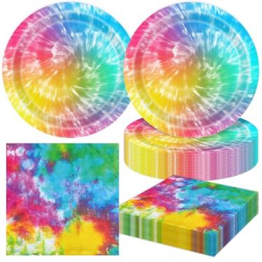 Imagem de 40 peças de pratos e guardanapos de festa de aniversário para crianças, chá de bebê, decoração de festa de aniversário (branco)