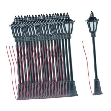 Imagem de harayaa Poste de luz em escala HO, escala 1:87, acessório DIY para brincar de faz-tudo, iluminação externa em miniatura para maquetes de trens ferroviários e, 10 Peças