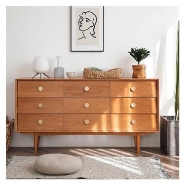 Imagem de Cômodas Armário de madeira maciça doméstico sala estar gaveta organizador armário armazenamento roupas do quarto contra a parede nove gavetas