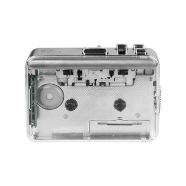 Imagem de Yunseity Leitor de Cassetes Portátil, Design Transparente Estéreo de Canal Duplo Com Conversor USB 2.0 MP3, para Reviver Memórias Antigas e Transferência de Música