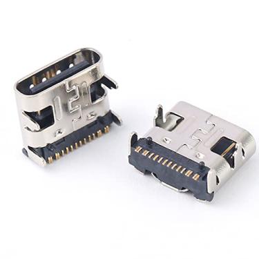 Imagem de 100 peças SMT USB 3.1 Tipo-C 16 pinos conector fêmea para porta de carregamento de celular acessório