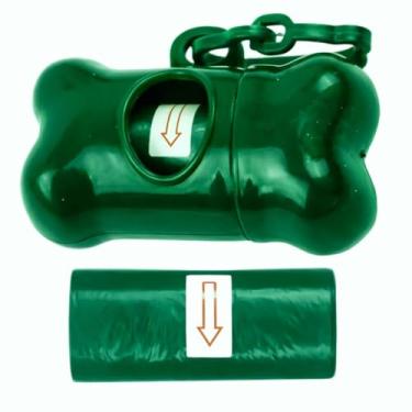 Imagem de Kit Suporte Cata Caca Cocô Cães Porta Saquinho Pet + 2 Refil Bacon Born Pet (Verde)