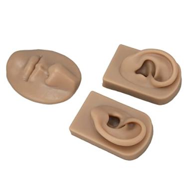 Imagem de Generic Adereços de Exibição para Prática de Piercing No Nariz e Orelha, Material de Silicone, Experiência de Operação Realista, Adequado para Piercings Corporais, Profissionais Médicos (Pele escura)