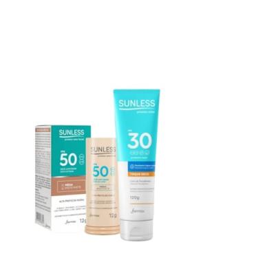 Imagem de kit Protetor Solar Facial Bastão Média + Protetor Solar Corporal FPS 30 120g