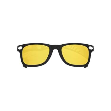 Imagem de MYCOURAG Armação preta com proteção UV e lentes polarizadas para óculos de sol Ray-Ban Meta Wayfarer RW4008-53-22 - HD amarelo não polarizado