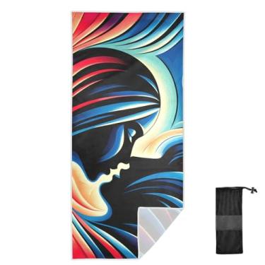 Imagem de Joitme Cosmic Romance Toalha de banho infantil colorida, tamanho P, toalhas de microfibra para viagem, toalhas de natação para nadadores