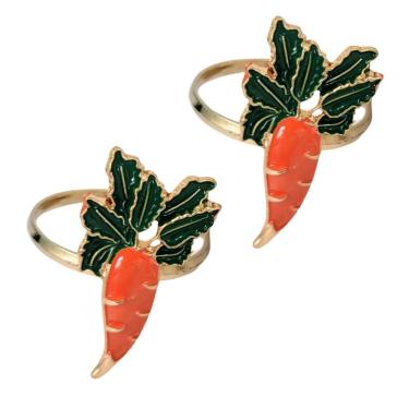 Imagem de Kit 2 Anel Porta Guardanapo Cenoura Mesa Posta Pascoa