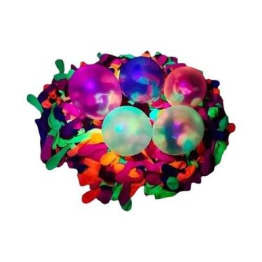 Imagem de Balões Fluorescentes Neon Que Brilham No Escuro Reativos a Luz UV 20pc