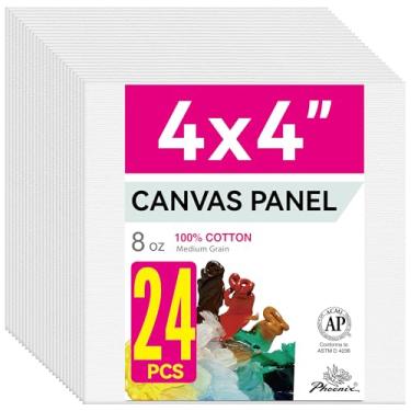 Imagem de PHOENIX Painéis de tela de pintura de artista - pacote com 24 x 10 cm - quadros de lona de algodão com primer triplo para pintura de Natal a óleo e acrílico