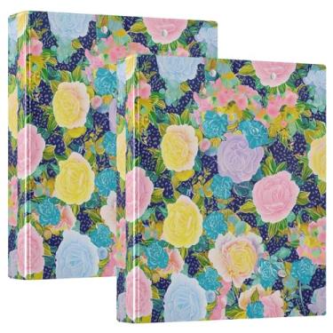 Imagem de Fichários de 3 anéis, 200 folhas, fofo, prancheta, floral, rosa, 31,5 x 27 x 6 cm, 1 pacote