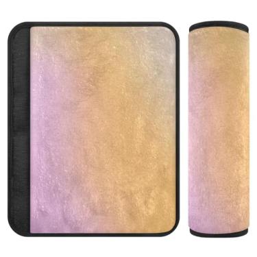 Imagem de Almofada de cinto de segurança macia gradiente rosa retrô com algodão, capa de alça de carrinho de bebê, capas de alça de assento de carro para assento de carro infantil