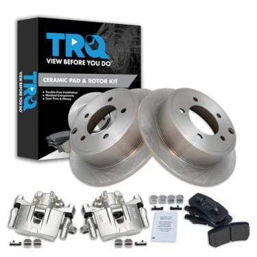 Imagem de TRQ Kit de pastilha de freio traseiro e rotor compatível com Mitsubishi Lancer 2009-2011