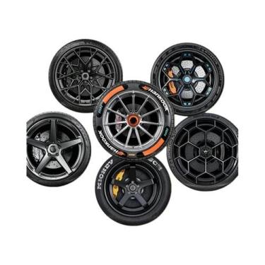 Imagem de Conjunto De 6 Porta-Copos De Madeira Antiderrapantes Com Padrão De Pne