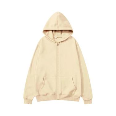 Imagem de Cardigan Feminino Com Capuz E Zíper, Jaqueta Casual Esportiva Em Cor S