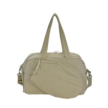 Imagem de RNXRZANK Bolsa de Tênis Portátil E Leve, Espaçosa E à água, com Organizador para Raquetes, Alça Removível E Compartimento para Sapatos. Ideal para a, Cáqui