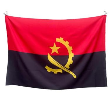 Imagem de Bandeira Decorativa Angola, Uso Interno e Externo, Oxford Premium, Multicolorido, 150x100cm, Sublimação a Laser, Decoração Temática