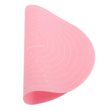 Imagem de GLOGLOW Tapete de Cozimento de Silicone Com Medidas, Tapete de Pastelaria Antiaderente, Resistente Ao Calor, Rosa, 11,81 X 11,81 X 0,04 Polegadas, para Talheres de Massa Rolante