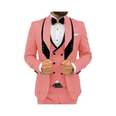 Imagem de Terno Formal Masculino Azul Royal Para Casamento Com Colete, Calça E L