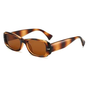 Imagem de HCHES Óculos de Sol Femininos de Luxo com Estampa de Leopardo Retrô e Lentes Degradê, Proteção UV400 (Café Tartaruga)