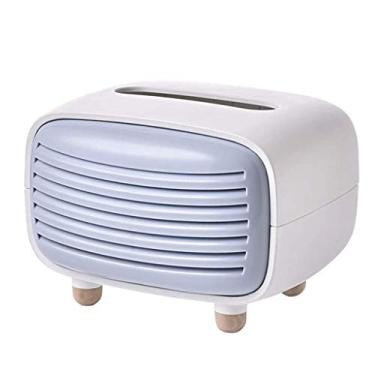 Imagem de Caixa de lenços de papel, caixa de armazenamento de guardanapos decorativos, suporte de lenços faciais para cômoda, banheiro, quarto, decoração de casa, escritório, bar, restaurante (cor: azul)