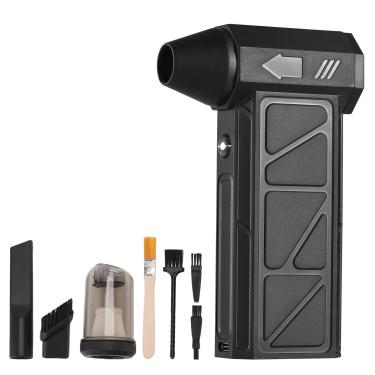 Imagem de Mingzhe Ventilador Portátil Limpador de Poeira Carro Neve água Churrasco Ventilador Recarregável 130000RPM (Preta)