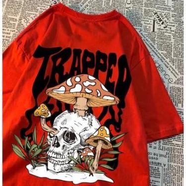 Imagem de Camiseta Costas Trapped Caveira Cabeça Cogumelo Streetwear! - Dinka, p