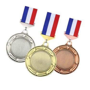 Imagem de Pacote de 3 Medalhas de Metal, Medalhas de Troféu, Medalhas de Lembrança de Liga de Zinco, Medalhas de Presente de Prêmio, Medalhas de Vencedor com Fi, estilo a