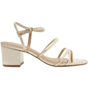 Imagem de SANDÁLIA AREZZO METALIZADA DOURADA SALTO BLOCO-Feminino