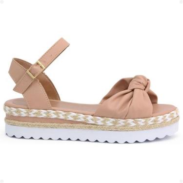 Imagem de Sandalia Feminina Anabela Traseira Original LuH, Nude, 35