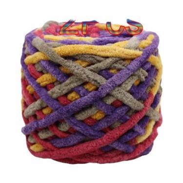 Imagem de Fio De Poliéster Macio E Grosso (2 Peças) Para Tricô Manual, Crochê, C