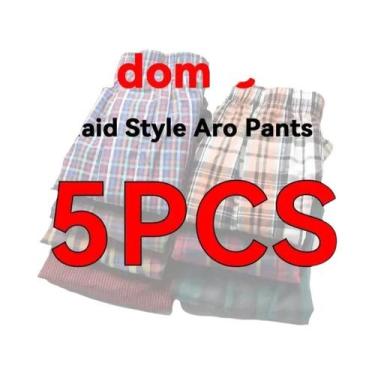 Imagem de Shorts Boxer Masculinos De Algodão Xadrez Confortáveis E Respiráveis C