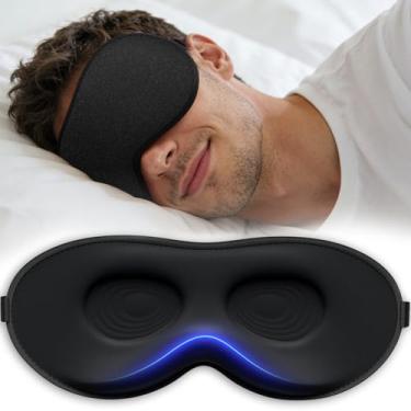 Imagem de Vynix Máscara de dormir para homens e mulheres - Máscaras de olhos para pessoas que dormem de lado, venda noturna contornada em 3D 100% de bloqueio sem pressão, macia, leve, respirável, cobertura para